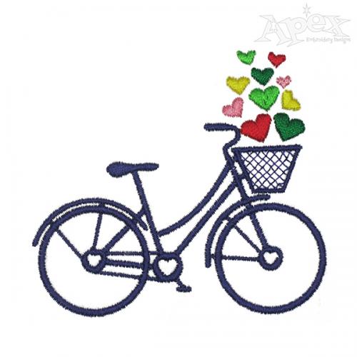 Love Bicycle Embroidery Design