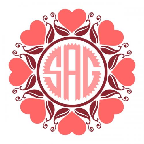 Floral Monogram SVG Cuttable Frames