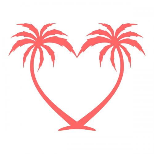 Heart Palm Tree SVG Cuttable Files