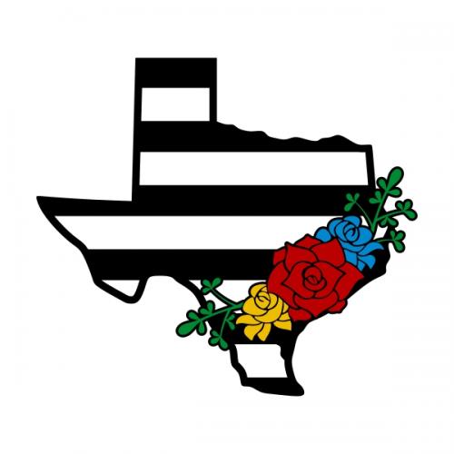 Floral Texas State SVG Cuttable Files