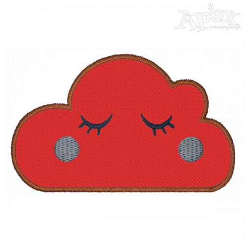 Cute Sleepy Cloud Applique Embroidery Design