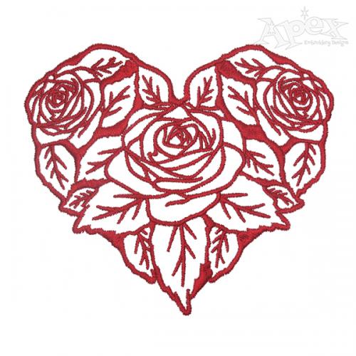 Roses Heart Embroidery Design