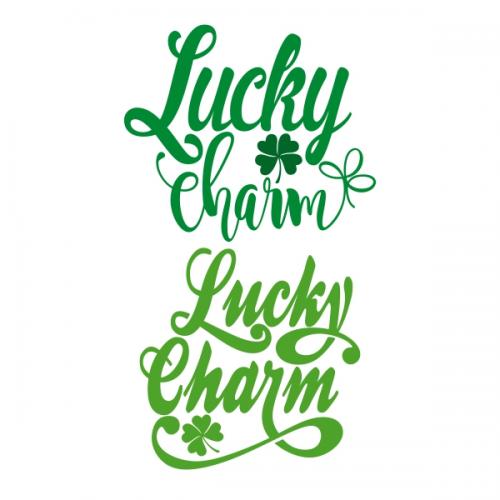 Lucky Charm wtih Clover Shamrock SVG Cuttable Designs
