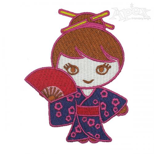 Kimono Girl Embroidery Design