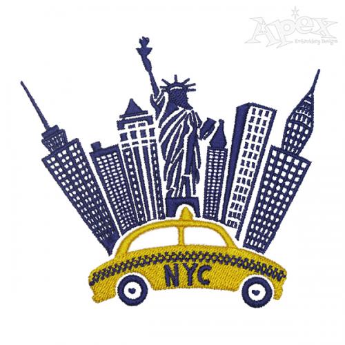 New York City Street Embroidery Design