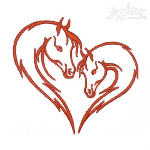 Horse Couple Embroidery Design