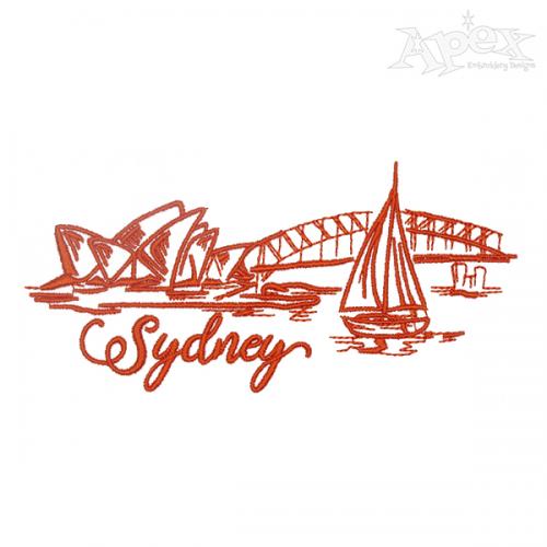 Sydney Skyline Embroidery Design