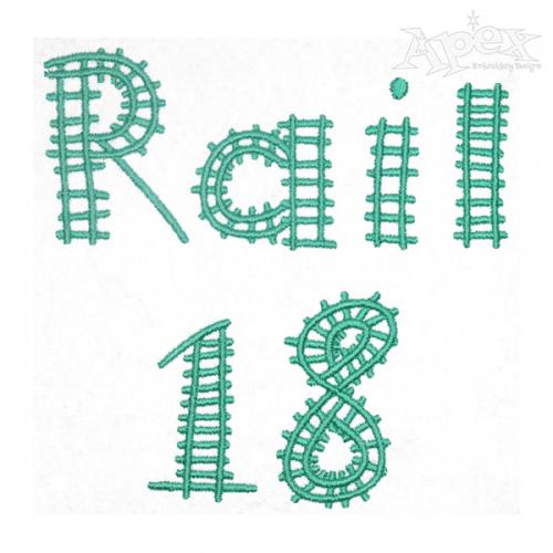 Railway Doodle Embroidery Font
