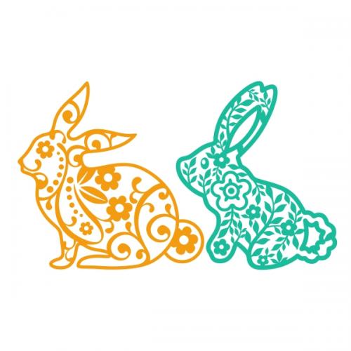 Floral Bunny SVG Cuttable Design
