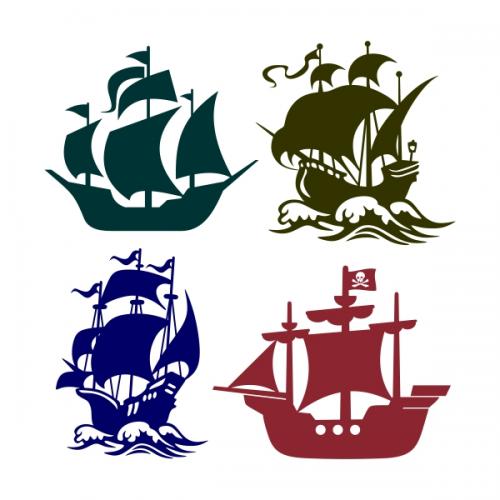Ancient Pirate Ships SVG Cuttable Design