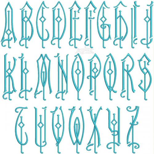 Delilah Monogram Embroidery Font