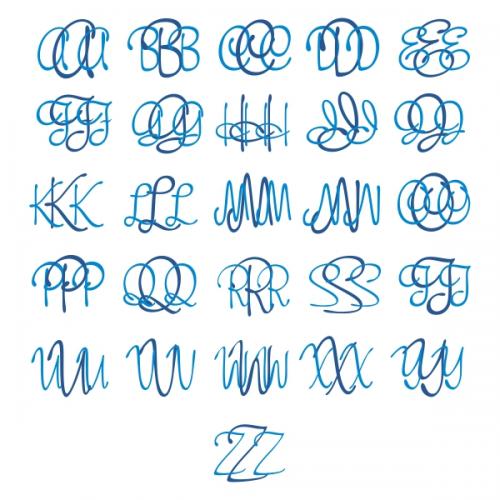 Blanche Script Monogram SVG Cuttable Font