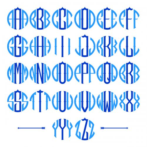 Rosie Arrow Monogram SVG Cuttable Font