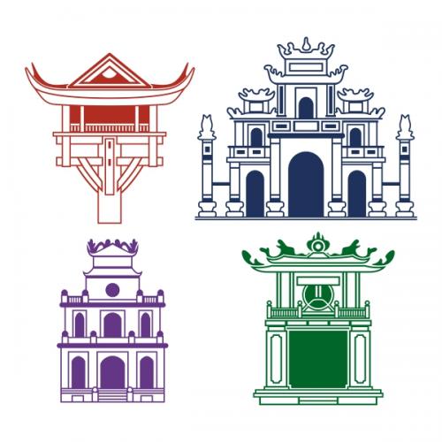 Asia Temple and Pagoda SVG Cuttable Design