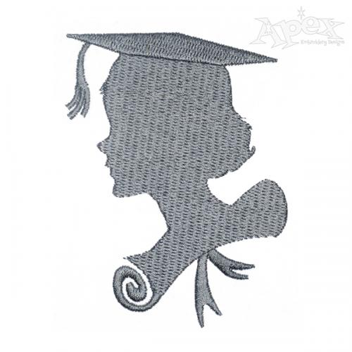 Graduation Silhouette Embroidery Design