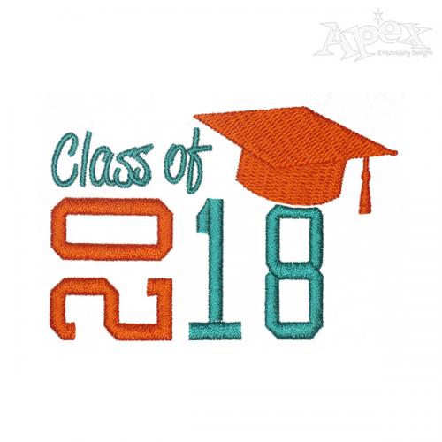 Graduation Class 2017 2018 Embroidery Design
