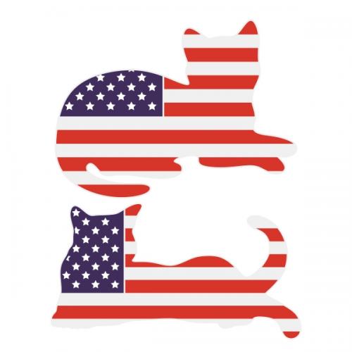 Ameowican US Flag Cat SVG Cuttable Design