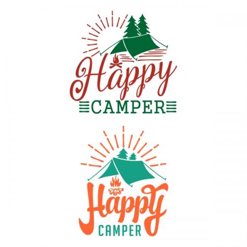 Happy Camper Fire Camping SVG Cuttable Design