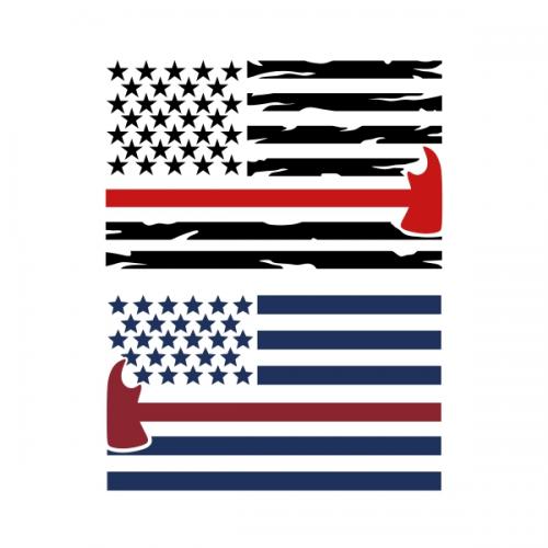 Firefighter American Flag SVG Cuttable Design