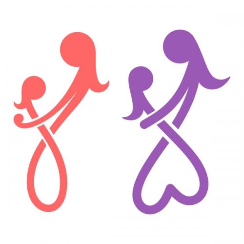 Mother Daughter Infinity SVG Cuttable Design