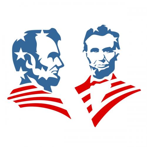 American US Flag Abraham Lincoln SVG Cuttable Design