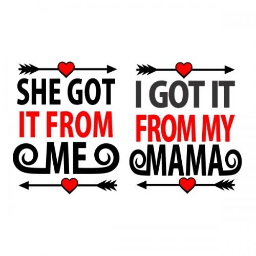 I Got It From My Mama and She Got It From Me SVG Cuttable Design