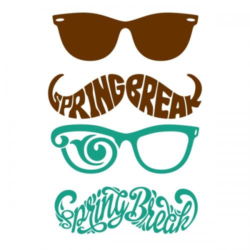 Spring Break Mustache and Sunglasses SVG Cuttable Design