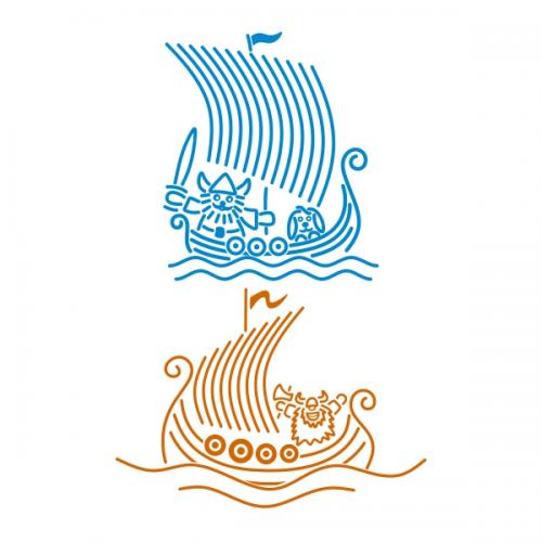 Viking Pirate and Ship SVG Cuttable Design