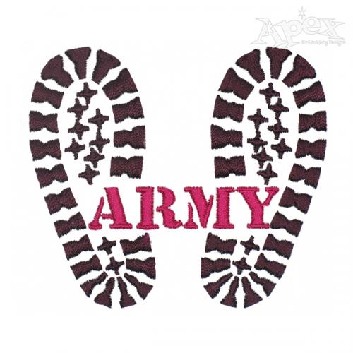 Army Footprint Embroidery Design
