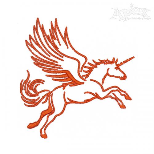 Flying Unicorn Embroidery Design