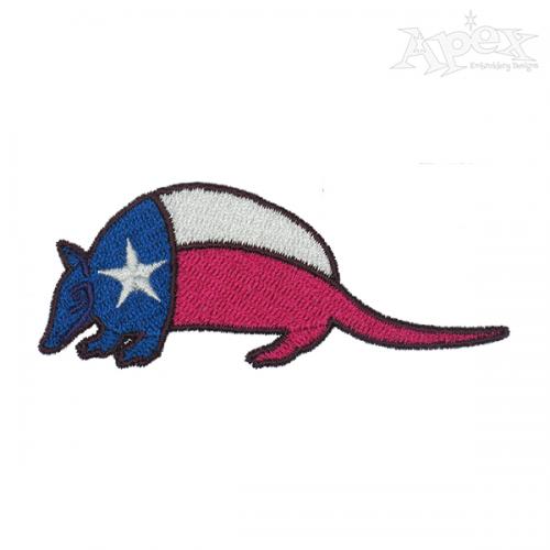 Texas Armadillo Embroidery Design