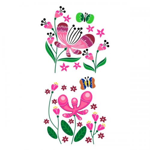 Blooming Flowers SVG Cuttable Design