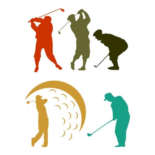 Golf Players Silhouette SVG Cuttable Design