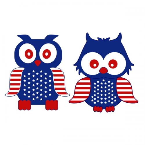 July 4th Owl SVG Cuttable Design