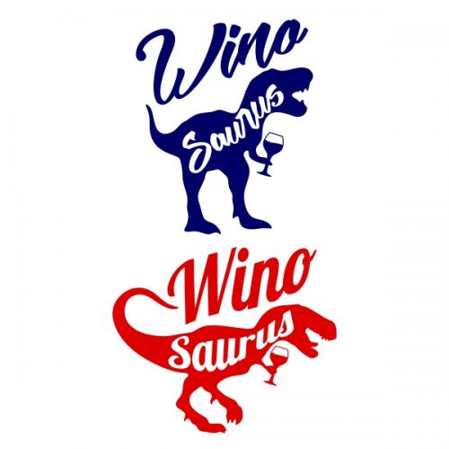 Winosaurus Wine Dinosaur SVG Cuttable Design