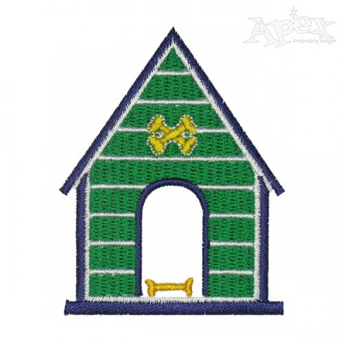 Dog House Embroidery Design