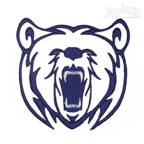 Roaring Bear Embroidery Design