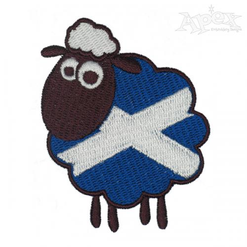 Scottish Flag Sheep Embroidery Design