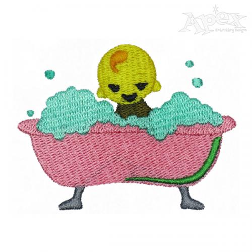 Baby Bathtub Embroidery Design