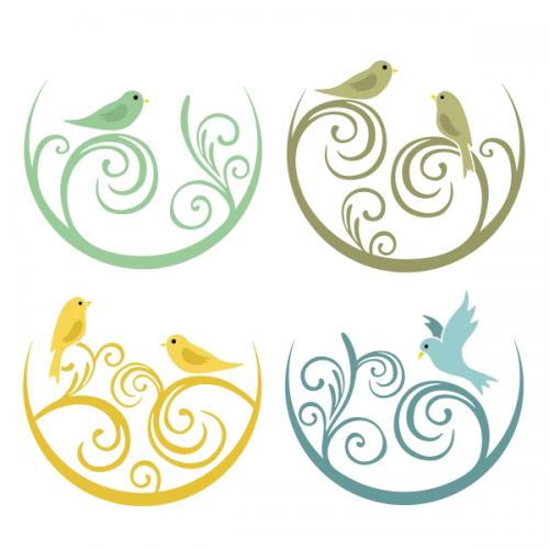 Swirl Birds SVG Cuttable Design