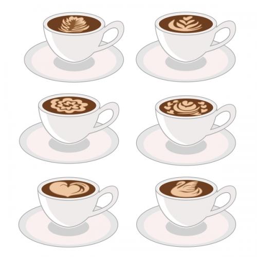 Latte Art Coffee Cup SVG Cuttable Design