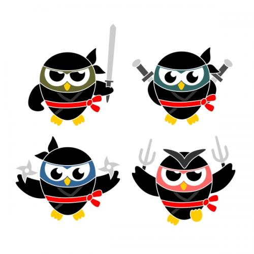 Owl Ninja SVG Cuttable Design