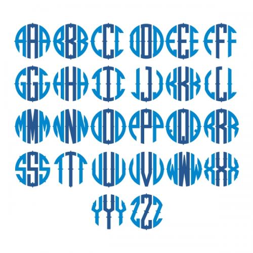 Western Circle Monogram SVG Cuttable Font
