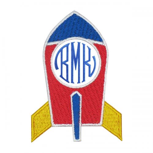 Rocket Monogram Embroidery Design