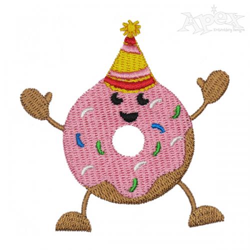 Donut Party Embroidery Design