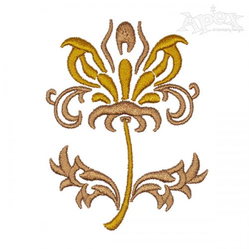 Damask Flower Embroidery Design