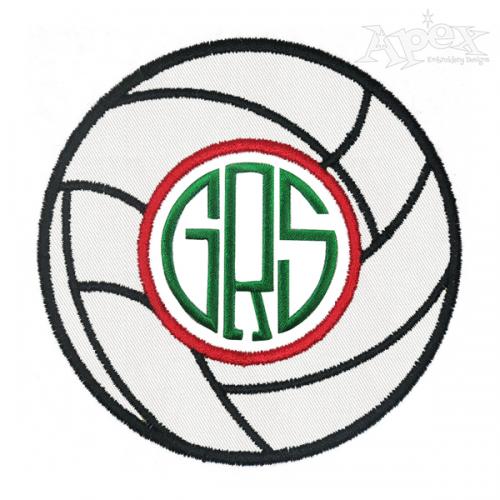 Volleyball Applique Monogram Embroidery Frame