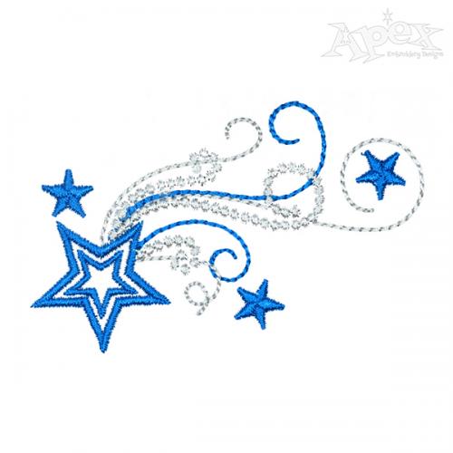 Swirly Stars Embroidery Design
