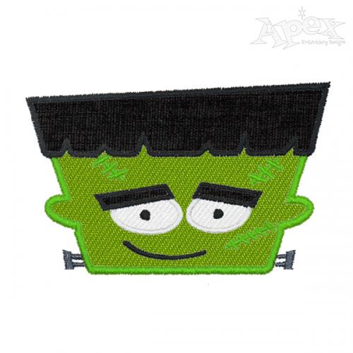 Halloween Frankenstein Applique Embroidery Design