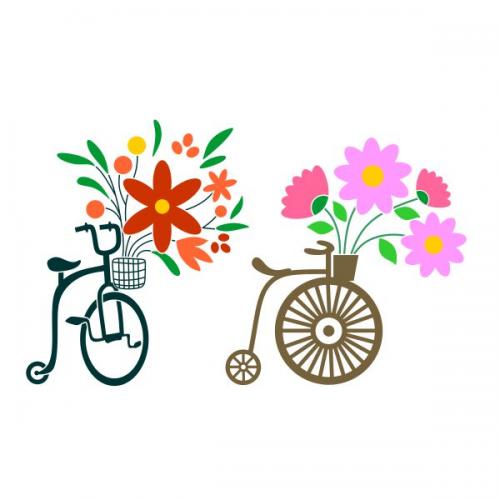 Flowers Bike SVG Cuttable Design